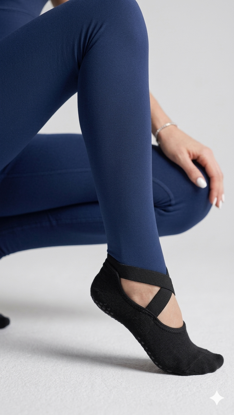 Midnight Blue Jumpsuit / Black Grip Socks