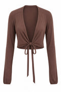 Enveloppé Chocolate Brown חולצת מעטפת